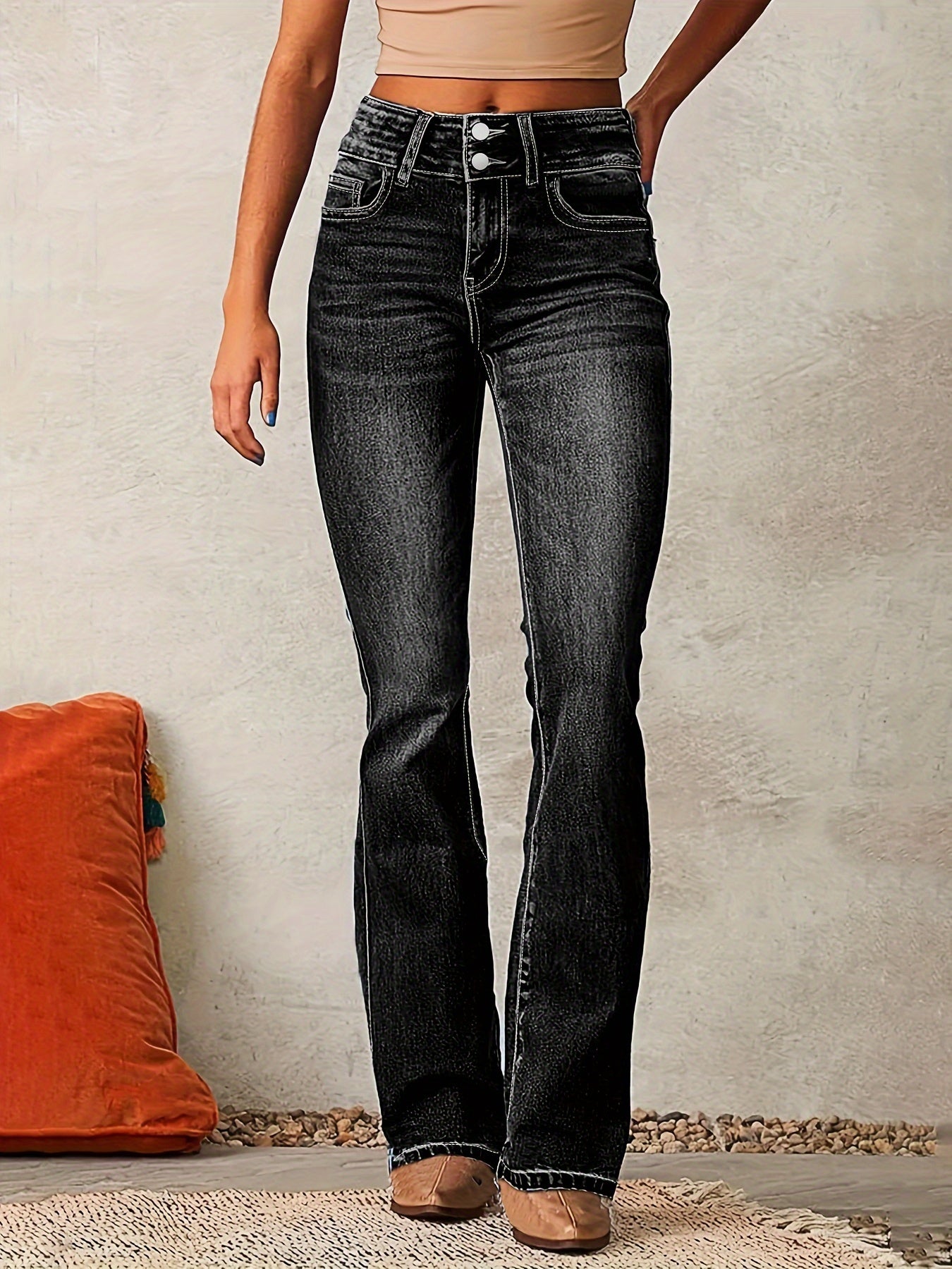 Alicia™ |  Jean pantalon de talle alto.