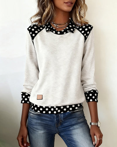 GELEN| Blusa de Lunares con Cuello de Camisa