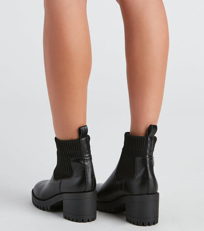 Botin tacon grueso.