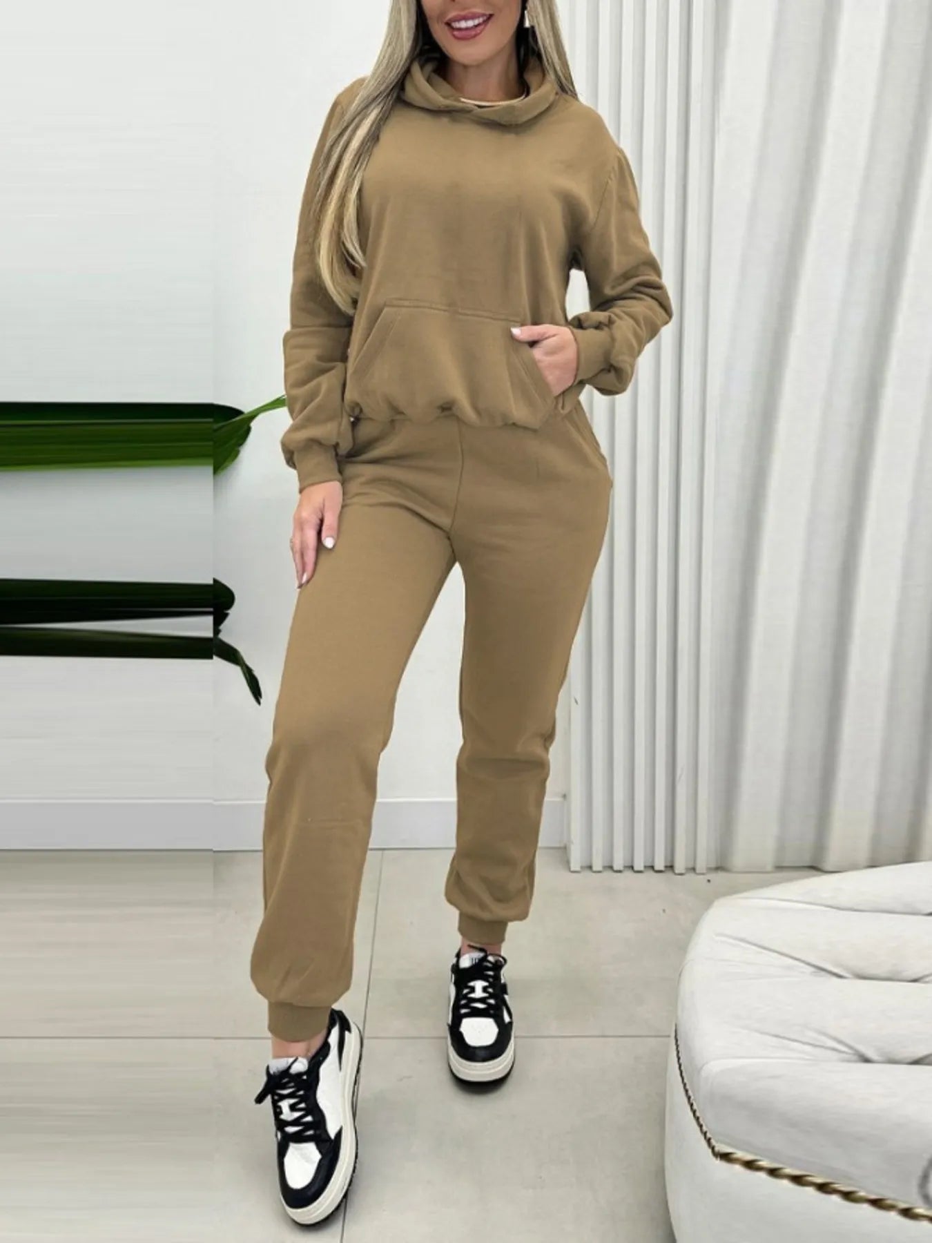 Elisa - Conjunto informal de chaqueta con capucha y pantalones