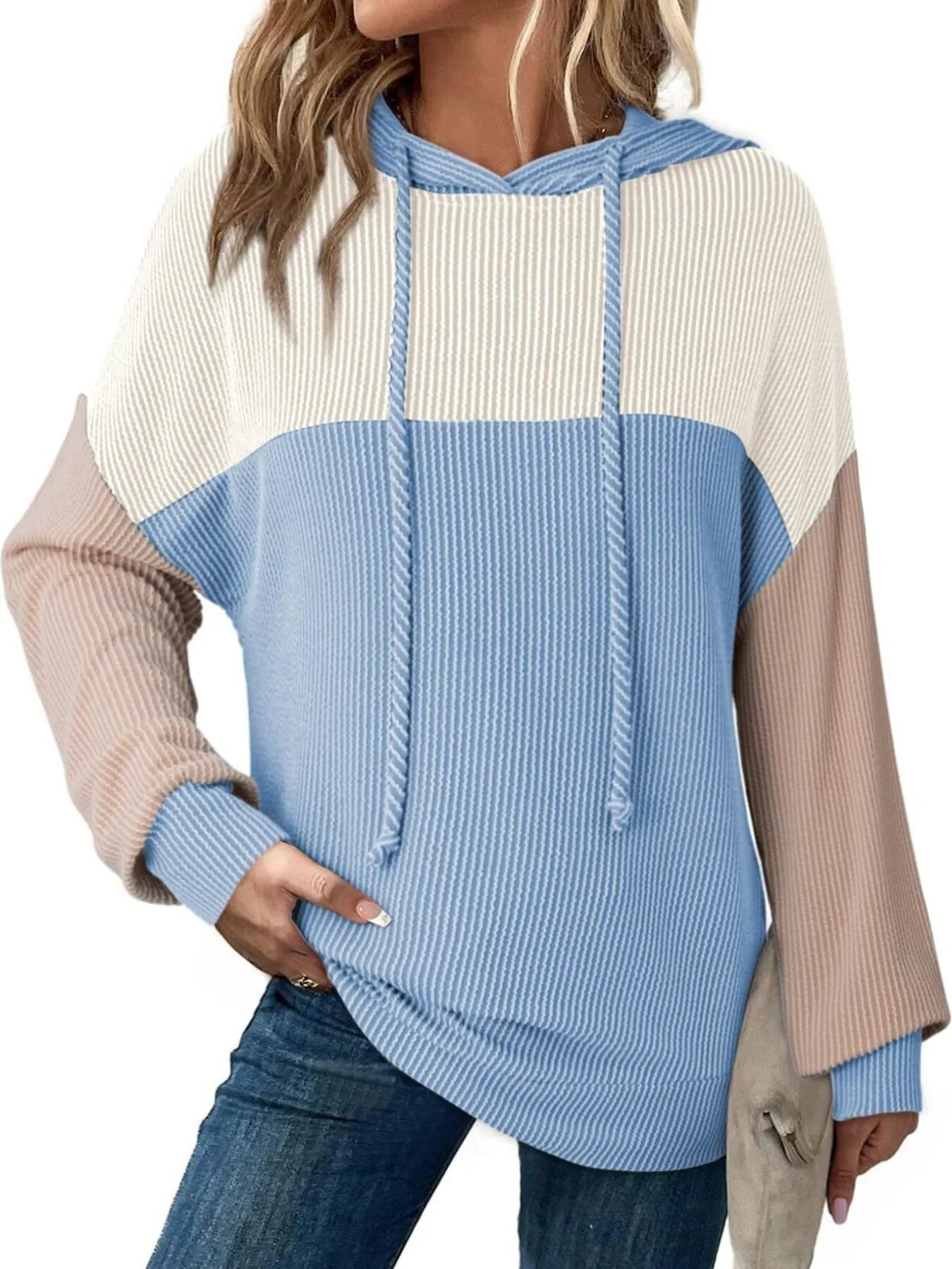 Nina - Chaqueta con capucha y cordón ajustable en bloques de color