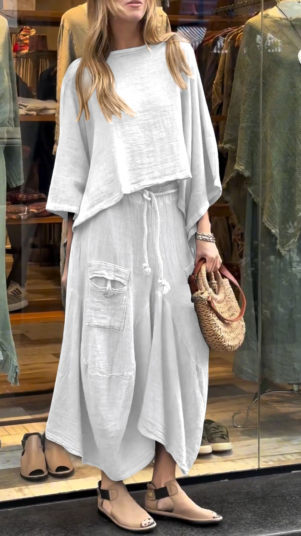 LUISA | Conjunto de Lino y Algodón de Dos Piezas