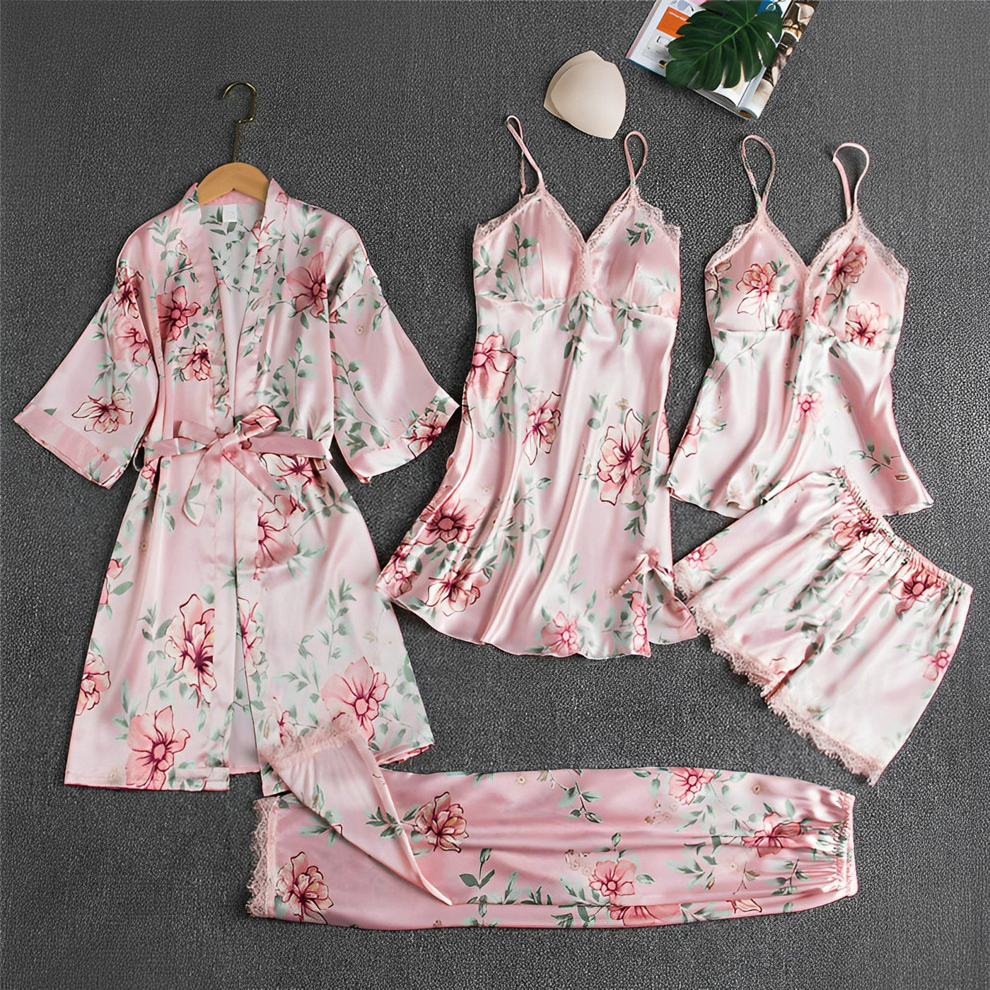 Rosa - Lujoso, sexy pijama set para mujeres
