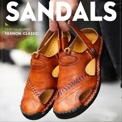 【Hecho a mano】Sandalias casuales de cuero suave de alta calidad  hombres