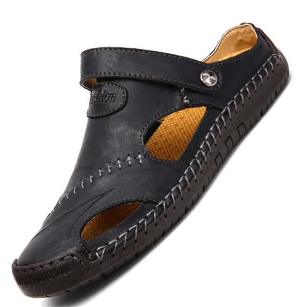 【Hecho a mano】Sandalias casuales de cuero suave de alta calidad  hombres
