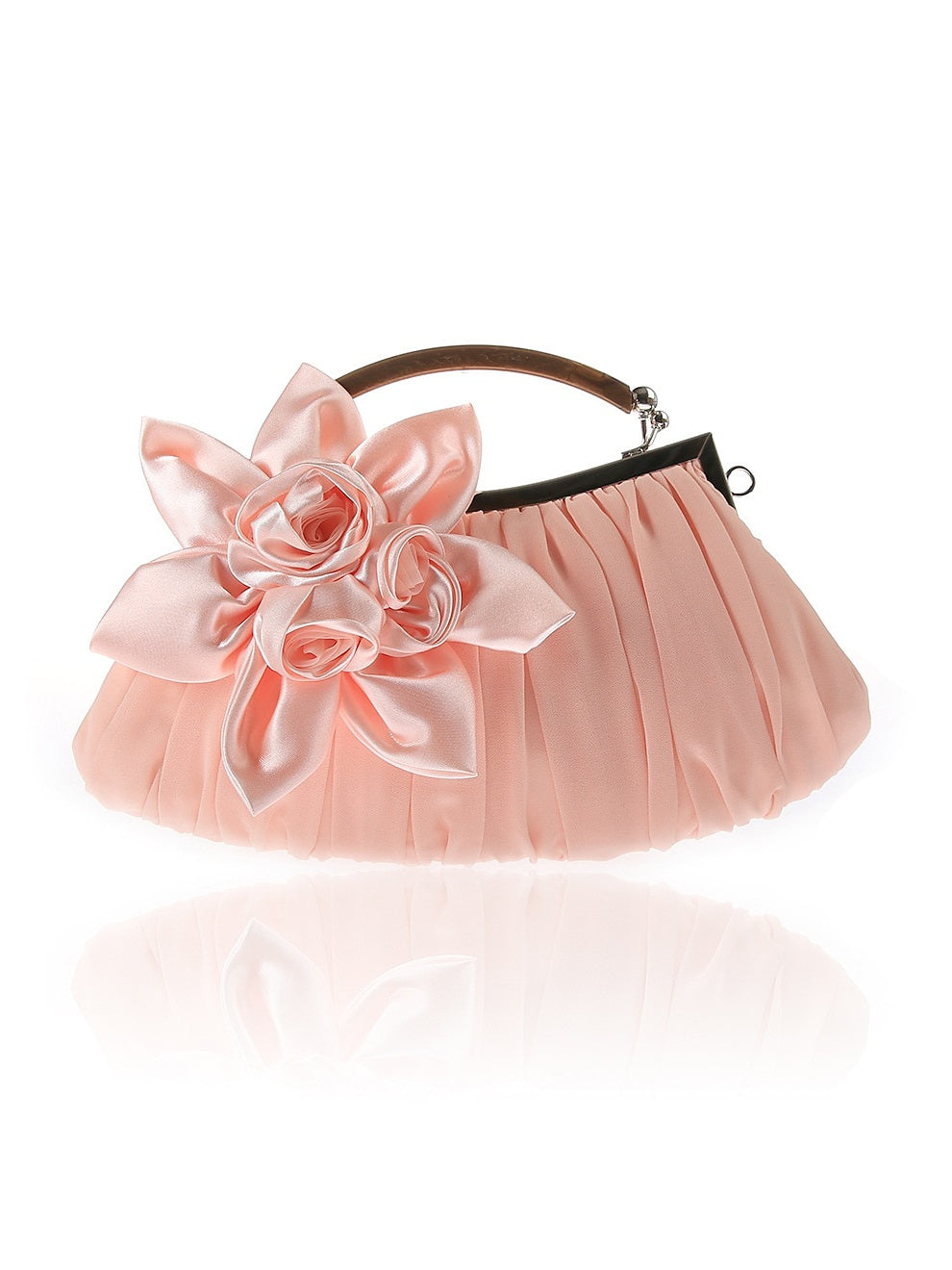 ROSA| bolso de mano precioso, flor en relieve.