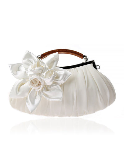 ROSA| bolso de mano precioso, flor en relieve.