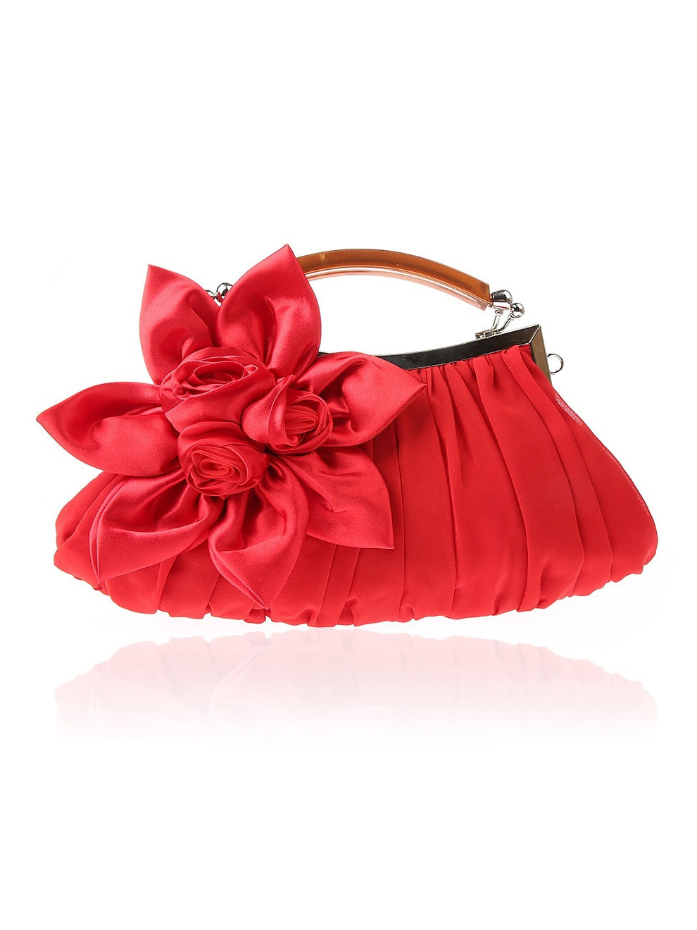 ROSA| bolso de mano precioso, flor en relieve.