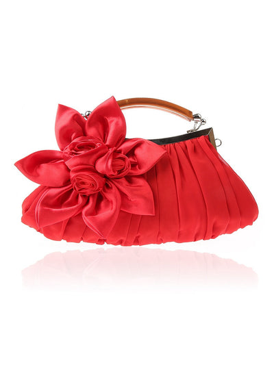 ROSA| bolso de mano precioso, flor en relieve.