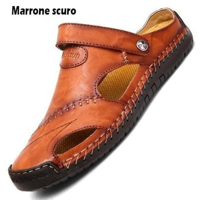 【Hecho a mano】Sandalias casuales de cuero suave de alta calidad  hombres