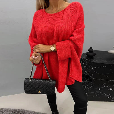 DORI - Suéter elegante holgado de cuello redondo