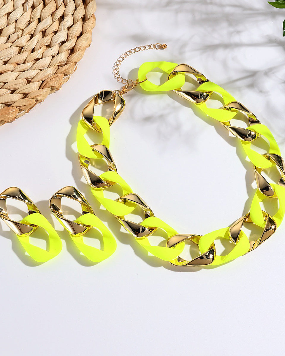 Conjunto de joyería fluorescente de moda