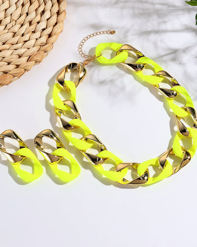 Conjunto de joyería fluorescente de moda