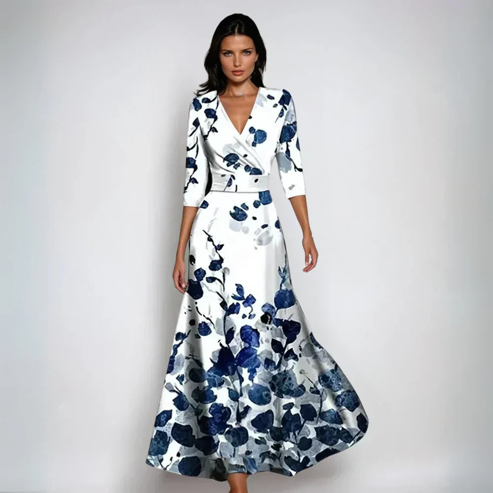 LUNA, VESTIDO FLORAL ACAMPANADO.