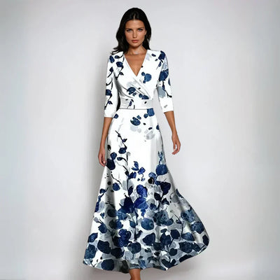 LUNA, VESTIDO FLORAL ACAMPANADO.