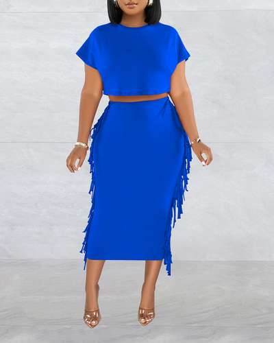 SANDRA| Conjunto de mujer con detalles de flecos.