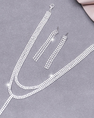 Conjunto de dos piezas de collar con gotas de agua y accesorios de noche