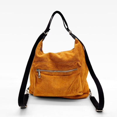 Mochila de ante con bolsillo frontal, varios colores