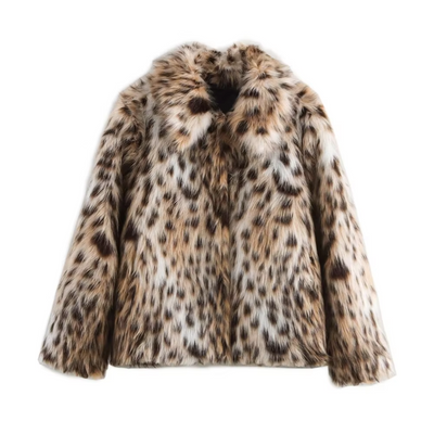 Mandisa – Chaqueta de pelo con estampado de leopardo