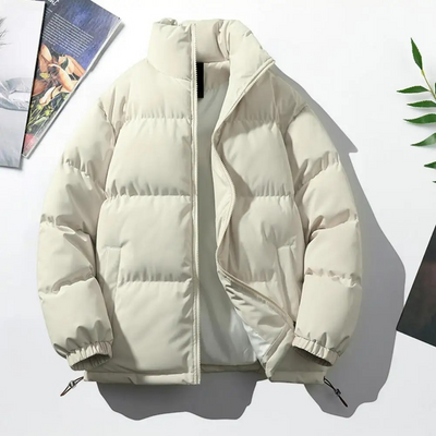ALBERT|Chaqueta acolchada ligera para hombre, cuello alto, corte holgado y cálida.