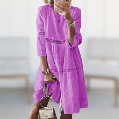 BEA| Vestido fresco con bordados, elegante.