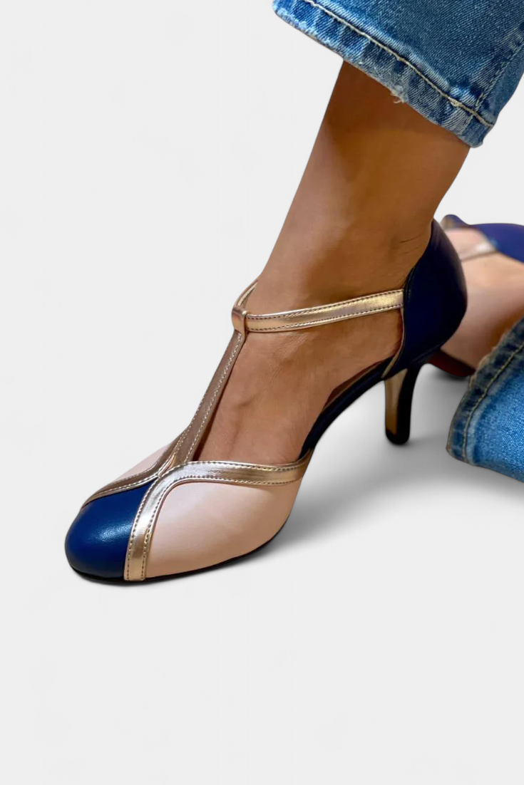 LOLA| Tacones Bicolor con Toque Sofisticado