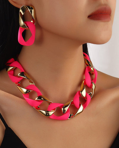 Conjunto de joyería fluorescente de moda