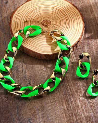 Conjunto de joyería fluorescente de moda