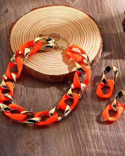 Conjunto de joyería fluorescente de moda