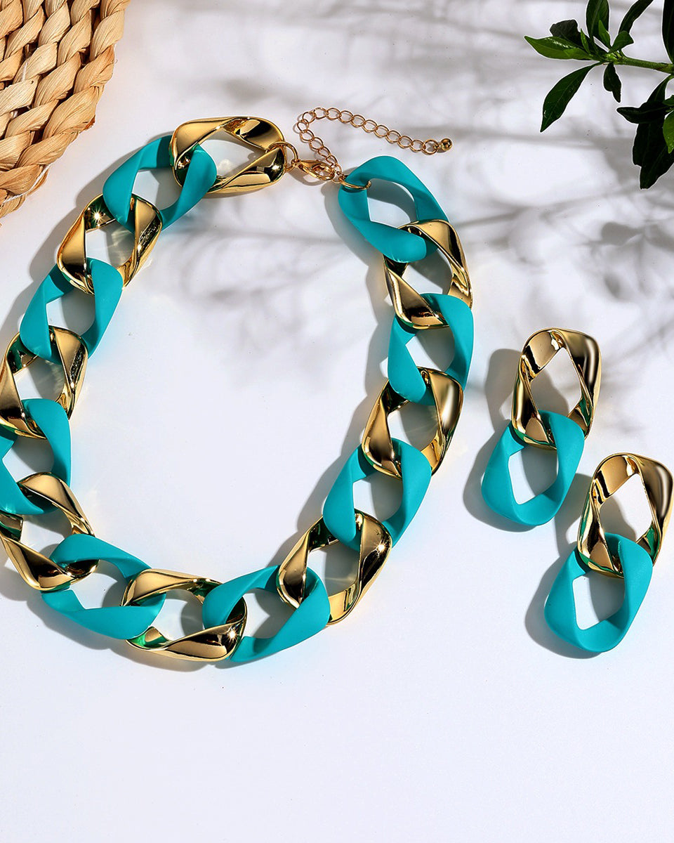 Conjunto de joyería fluorescente de moda
