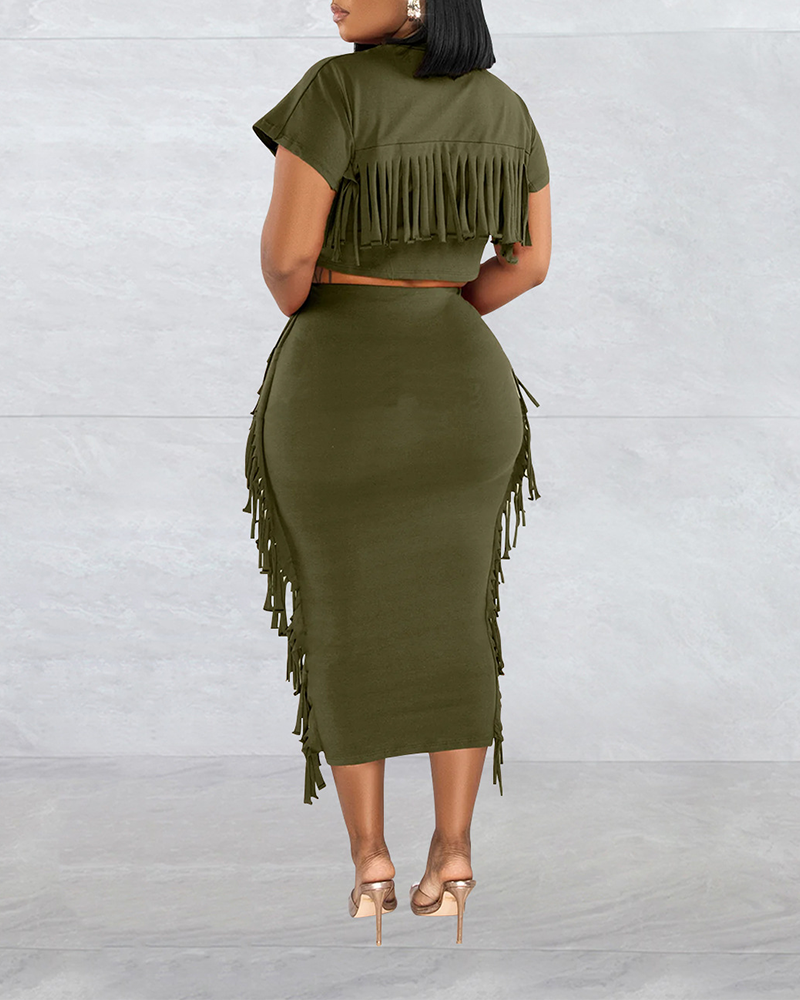 SANDRA| Conjunto de mujer con detalles de flecos.