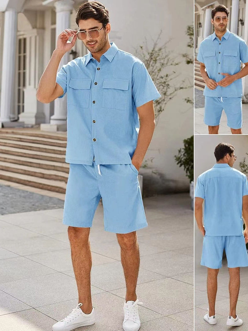 ALEX| Conjunto veraniego de camiseta y pantalón corto para hombre –