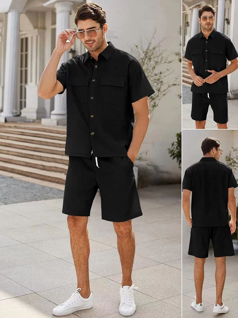 ALEX| Conjunto veraniego de camiseta y pantalón corto para hombre –