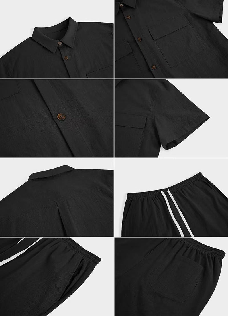 ALEX| Conjunto veraniego de camiseta y pantalón corto para hombre –