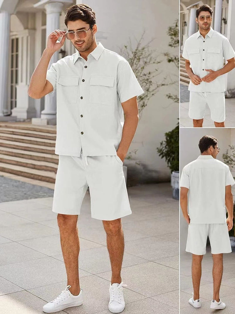 ALEX| Conjunto veraniego de camiseta y pantalón corto para hombre –