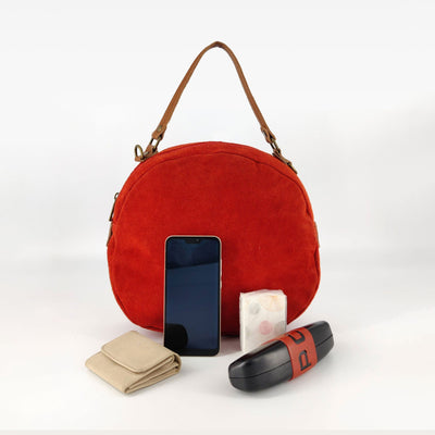 Bolso redondo de ante, varios colores