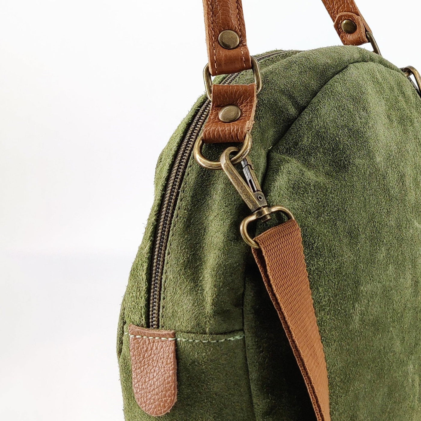 Bolso redondo de ante, varios colores