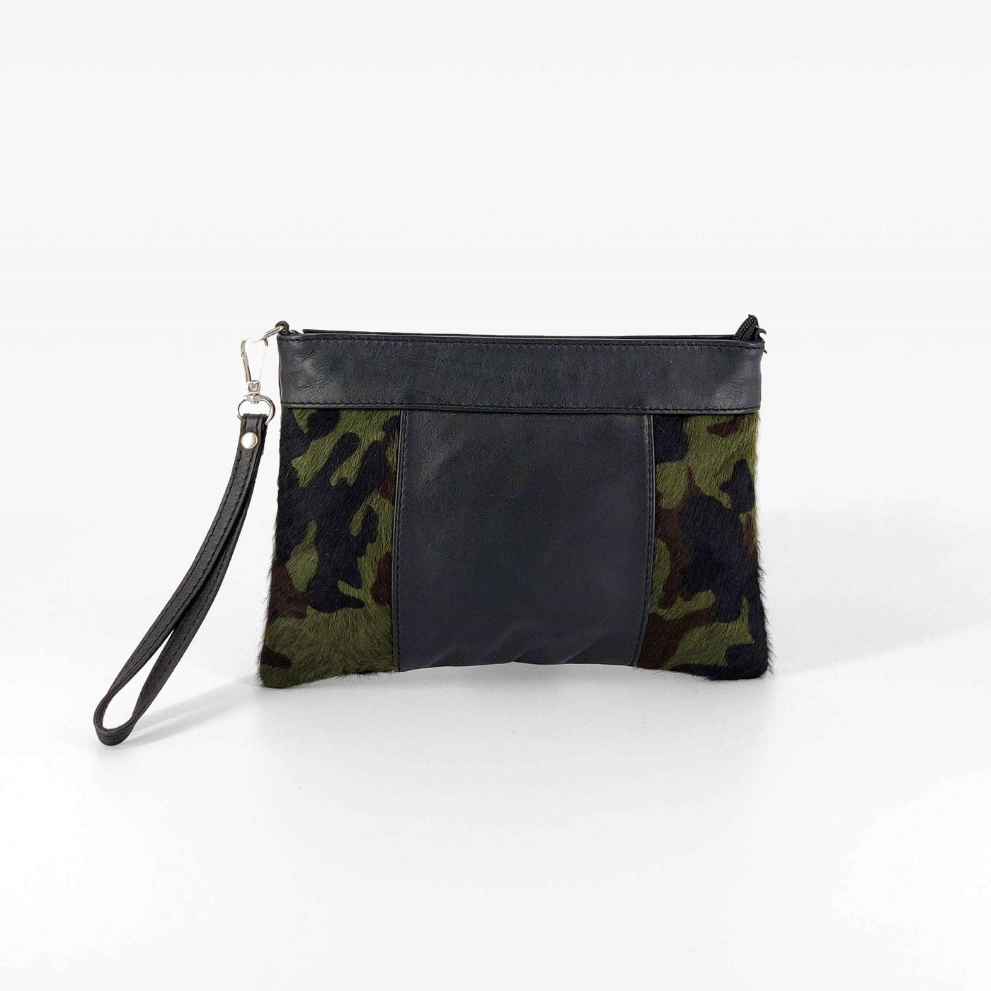 Bolso bandolera dúo texturas piel y pelo