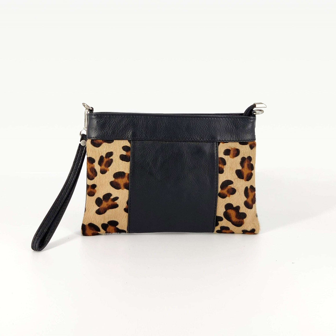 Bolso bandolera dúo texturas piel y pelo