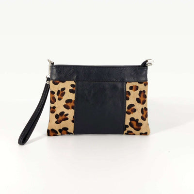 Bolso bandolera dúo texturas piel y pelo