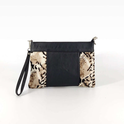 Bolso bandolera dúo texturas piel y pelo