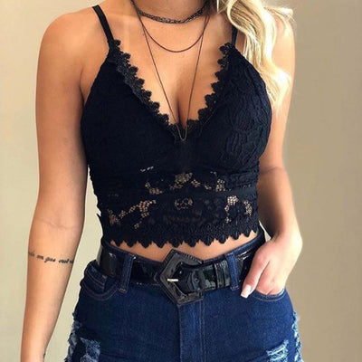Top de encaje para mujer - Estampado floral -