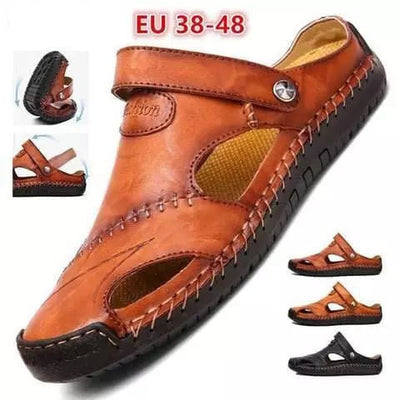 【Hecho a mano】Sandalias casuales de cuero suave de alta calidad  hombres
