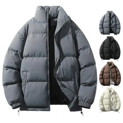 ALBERT|Chaqueta acolchada ligera para hombre, cuello alto, corte holgado y cálida.