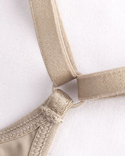 Conjunto  de encaje sin aros y con cierre frontal sin costuras para mujer