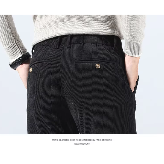 ALBERT| Pantalones de pana , ajustados, largo clásico .