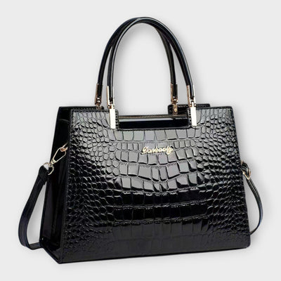 FLORENCIA - BOLSO DE MANO DE PIEL DE COCODRILO BRILLANTE