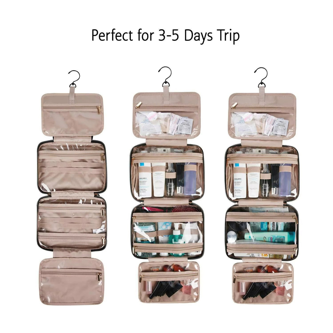 Bolsa de viaje compacta con múltiples compartimentos para mujer .