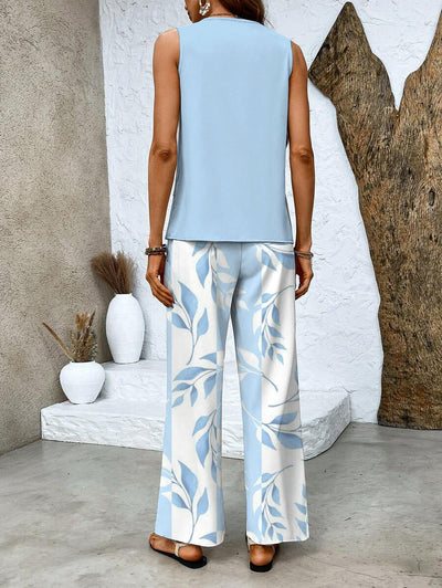 Malia - Conjunto de Traje de Pantalón para Mujer Sin Mangas