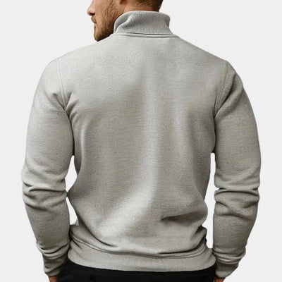 MARIO- Jersey de punto para hombre con media cremallera y cuello alto